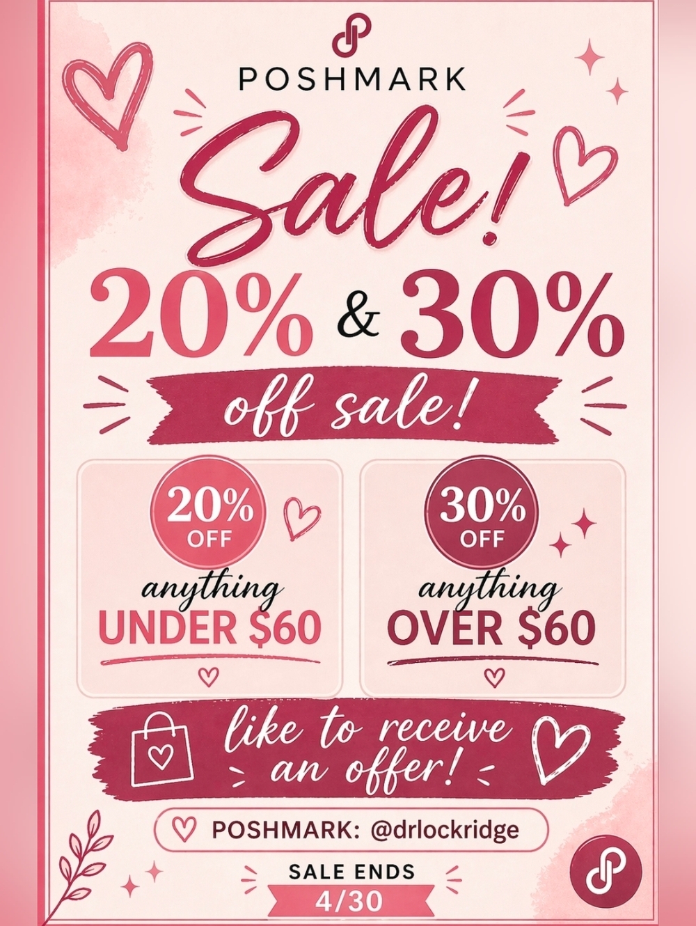 Poshmark Sale Graphic - 20% & 30% Off